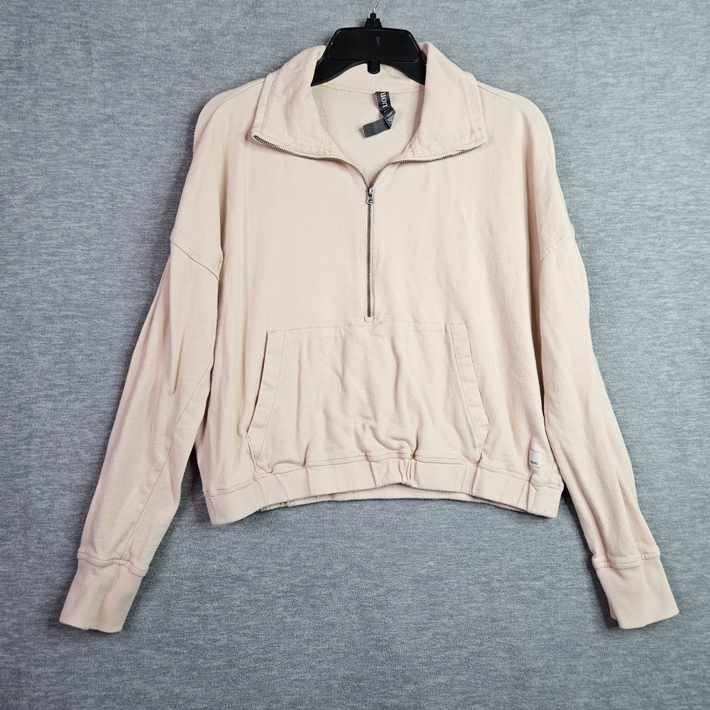 Vuori Women's Half Zip Sweatshirt Size S Light Pink Cropped Pullover